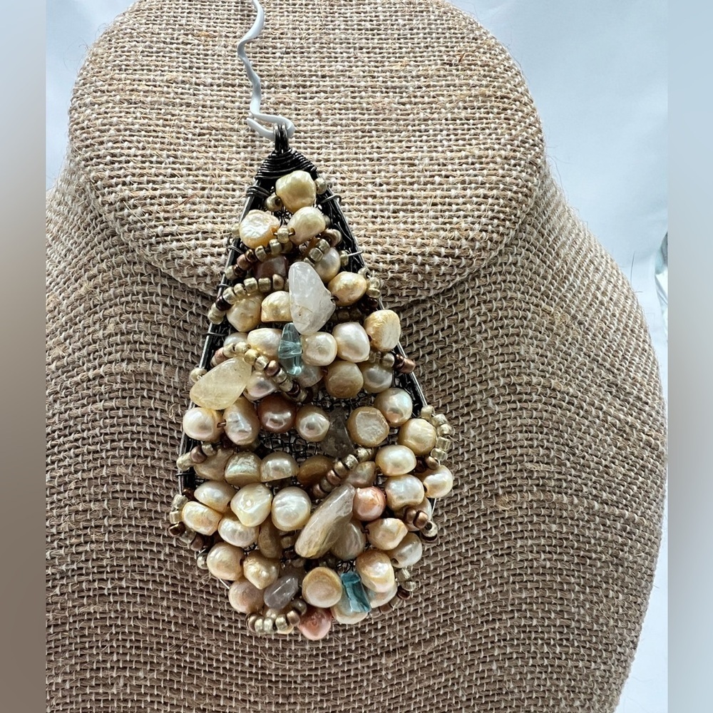 Beaded Stone Pendant